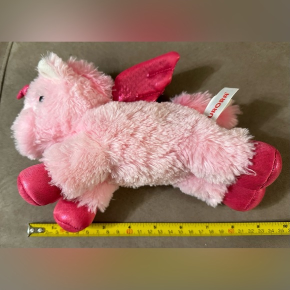Justice Girls 10” Pink Fluffy Unicorn Plush Stuffed Animal Sparkly Horn Wings - Picture 15 of 16